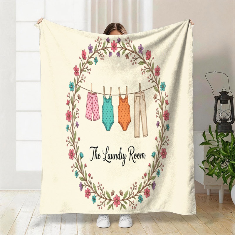 Baby Nursery Keepsake - بطانية بوهو مزخرفة بالزهور لغرفة الغسيل،