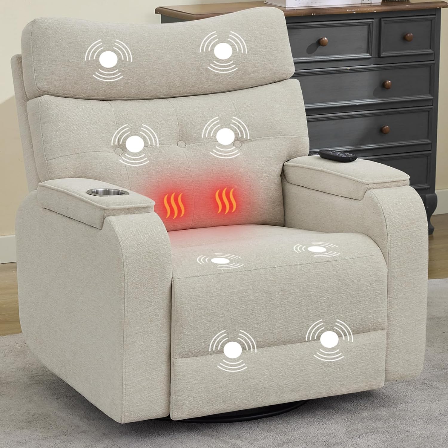 Rocking Chair Nursery - كرسي استرخاء كهربائي دوار مع خاصية