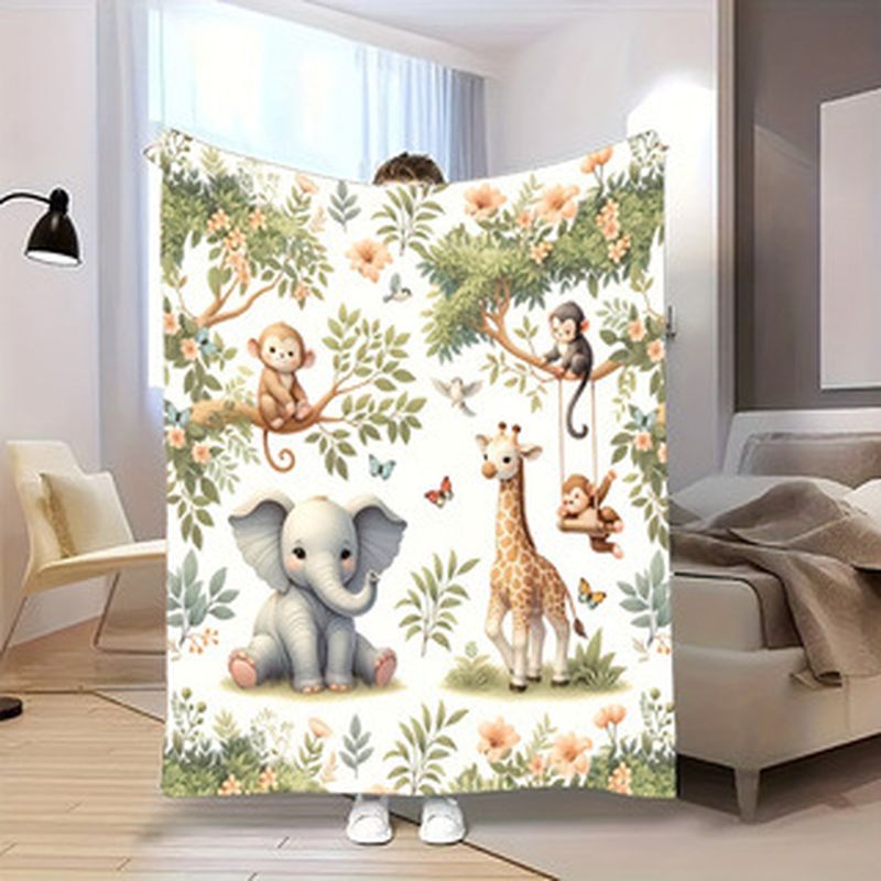 Baby Nursery Jungle Animals - بطانية أطفال من فيكاما بتصميم حيوانات