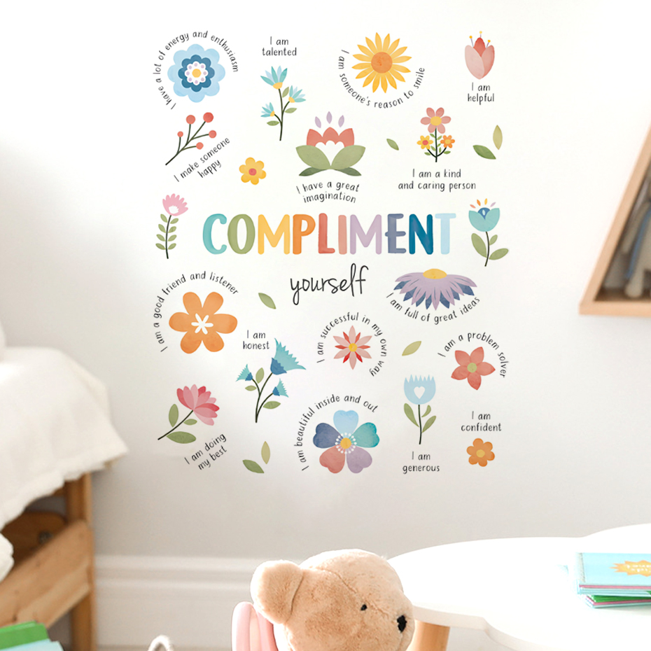 Baby Nursery Furniture - ملصقات جدارية ملونة بعبارات ملهمة باللغة