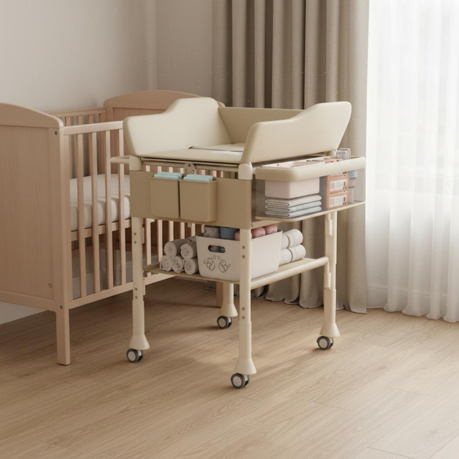 Baby Nursery Furniture - طاولة استحمام وتغيير حفاضات للأطفال 2