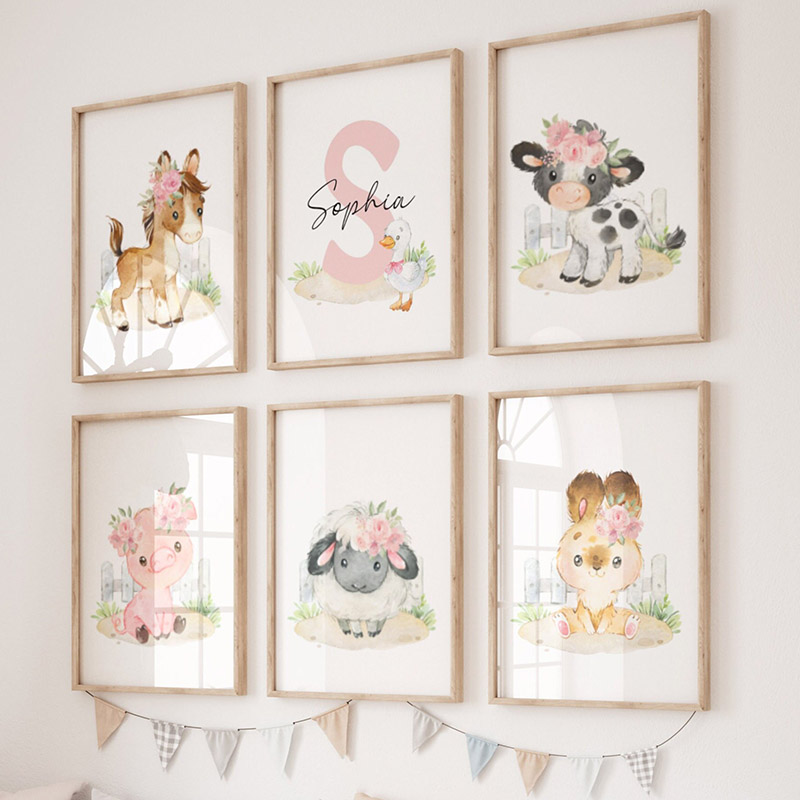 Baby Nursery Pink - ملصقات جدارية لغرفة الأطفال بتصميم حصان