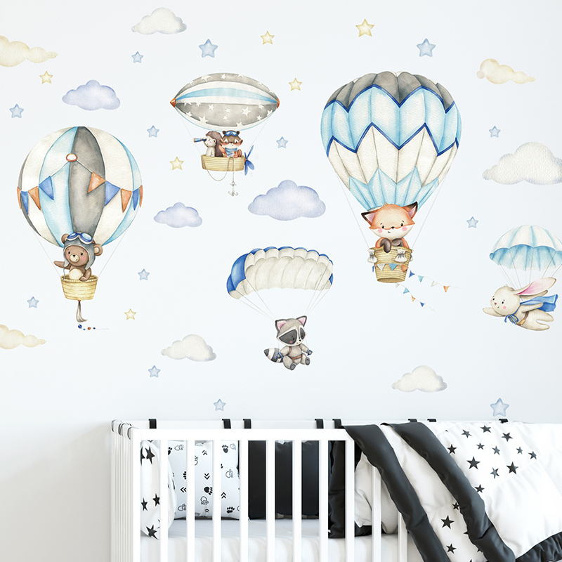 Wall Decal Nursery - ملصقات حائط على شكل منطاد الهواء