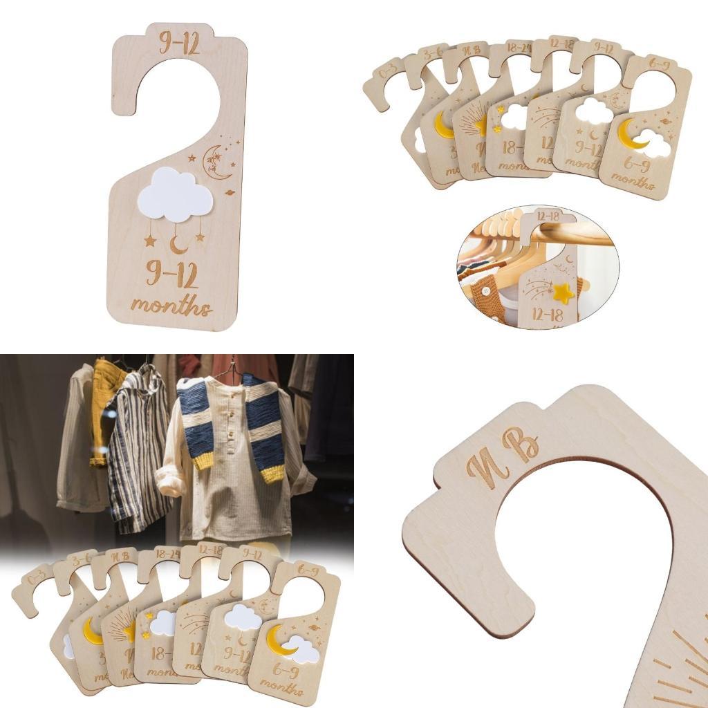 Baby Nursery Wardrobe - مجموعة من 7 فواصل خشبية لملابس