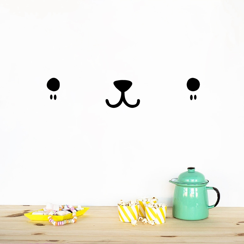 Baby Nursery Furniture - لطيف Kawaii الوجه جدار الفن ملصق