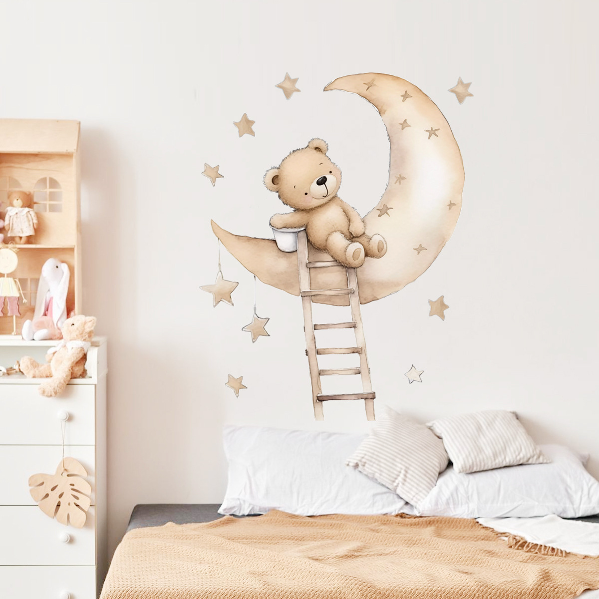 Baby Nursery Wallpaper Girl - ملصقات حائط على شكل نجمة الدب