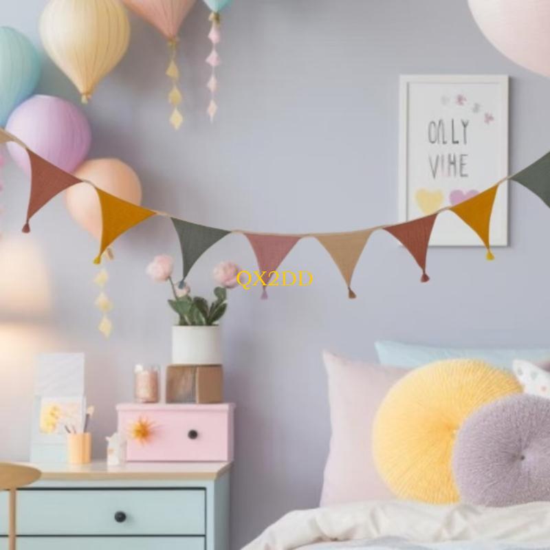 Baby Nursery Bunting - لافتات QX2D من القماش الناعم، علم