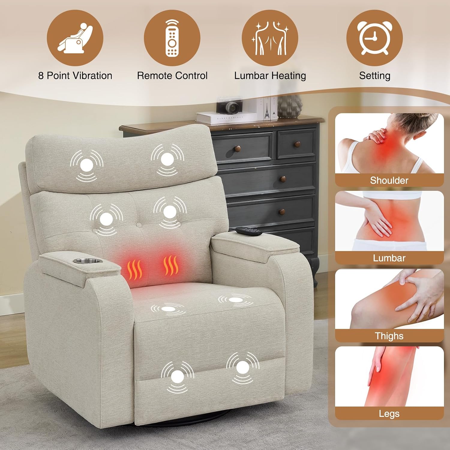 كرسي استرخاء كهربائي دوار مع خ - مراجعة Rocking Chair Nursery وسعره