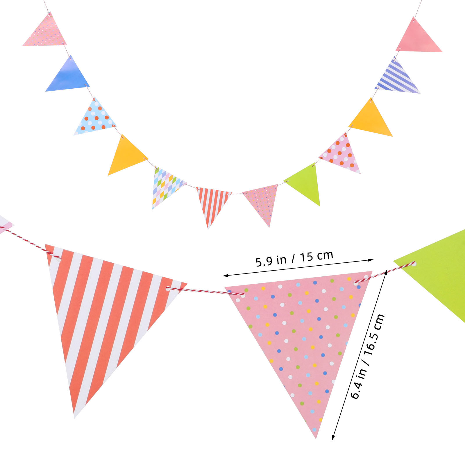 أعلام ورقية مثلثة ملونة، زينة  - مراجعة Baby Nursery Bunting وسعره