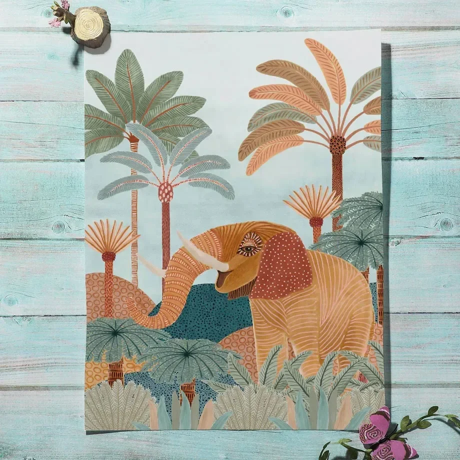 لوحة قماشية بوهو لحيوانات الغا - مراجعة Baby Nursery Jungle Animals وسعره