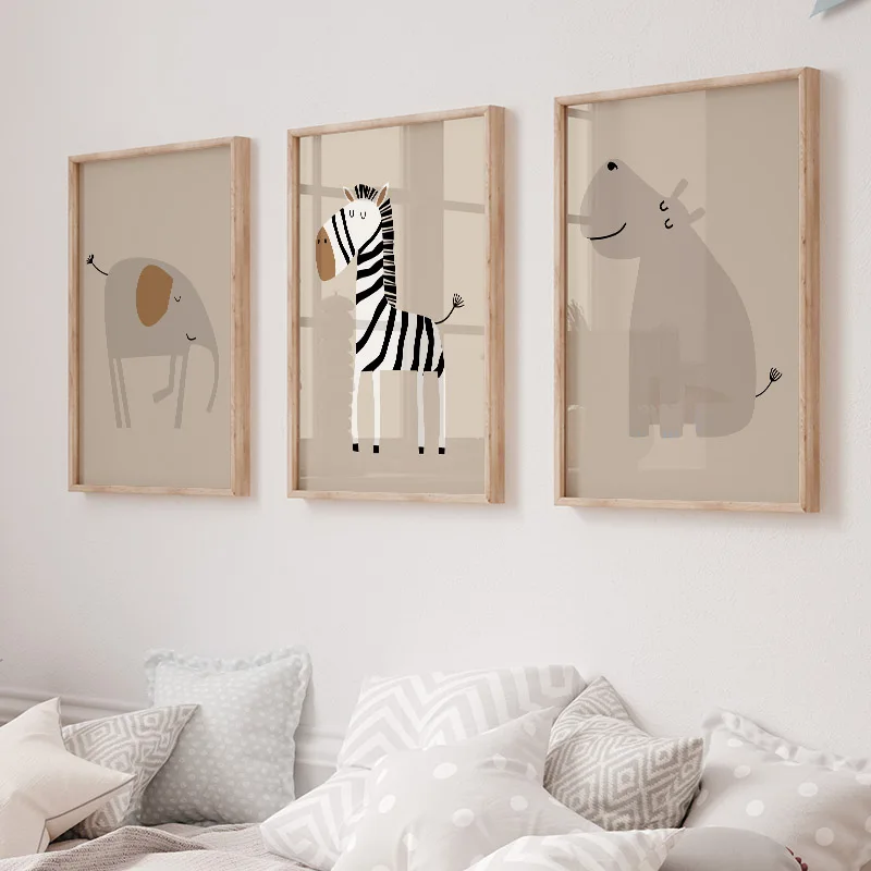 لوحة فنية جدارية بدون إطار لحي - مراجعة Baby Nursery Jungle Animals وسعره