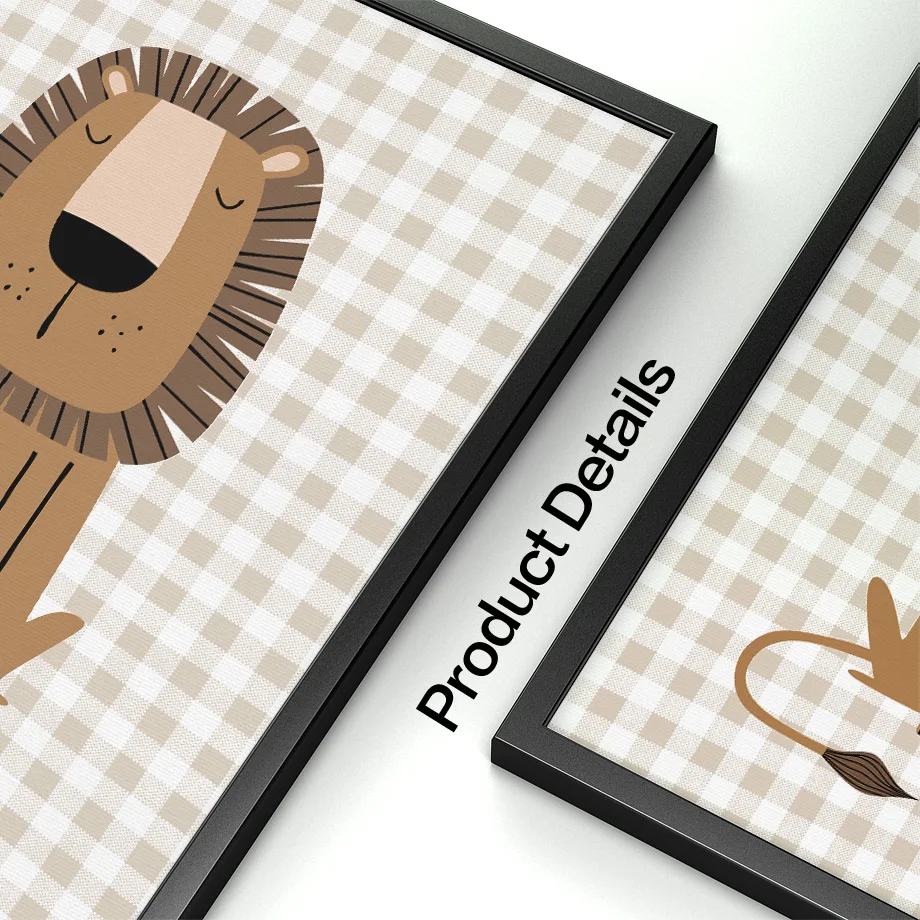لوحة فنية جدارية بدون إطار لحي - مراجعة Baby Nursery Jungle Animals وسعره