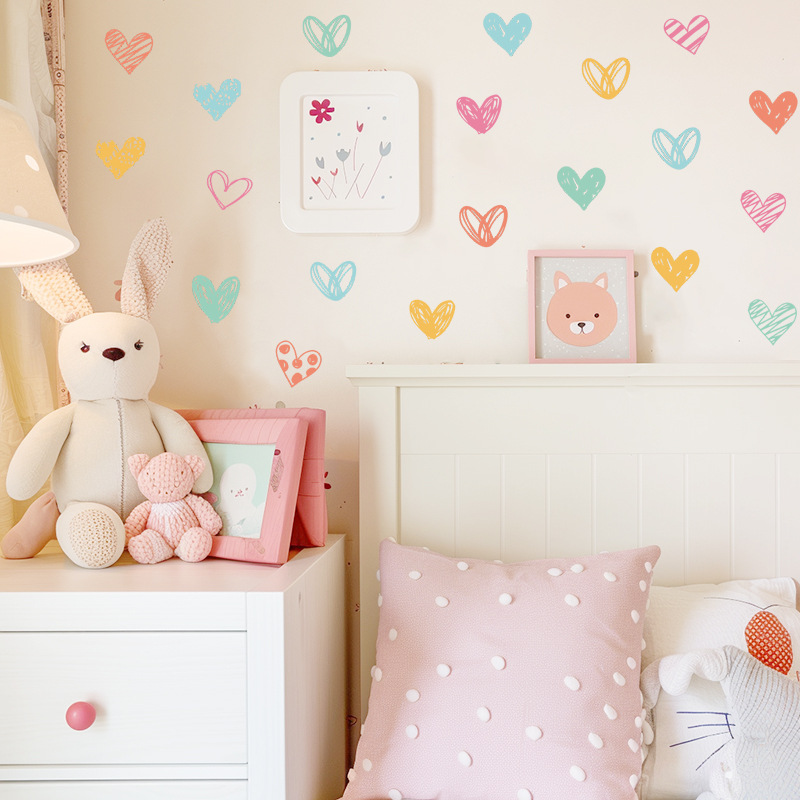 ملصقات حائط جديدة على شكل قلب  - مراجعة Baby Nursery Wallpaper Girl وسعره