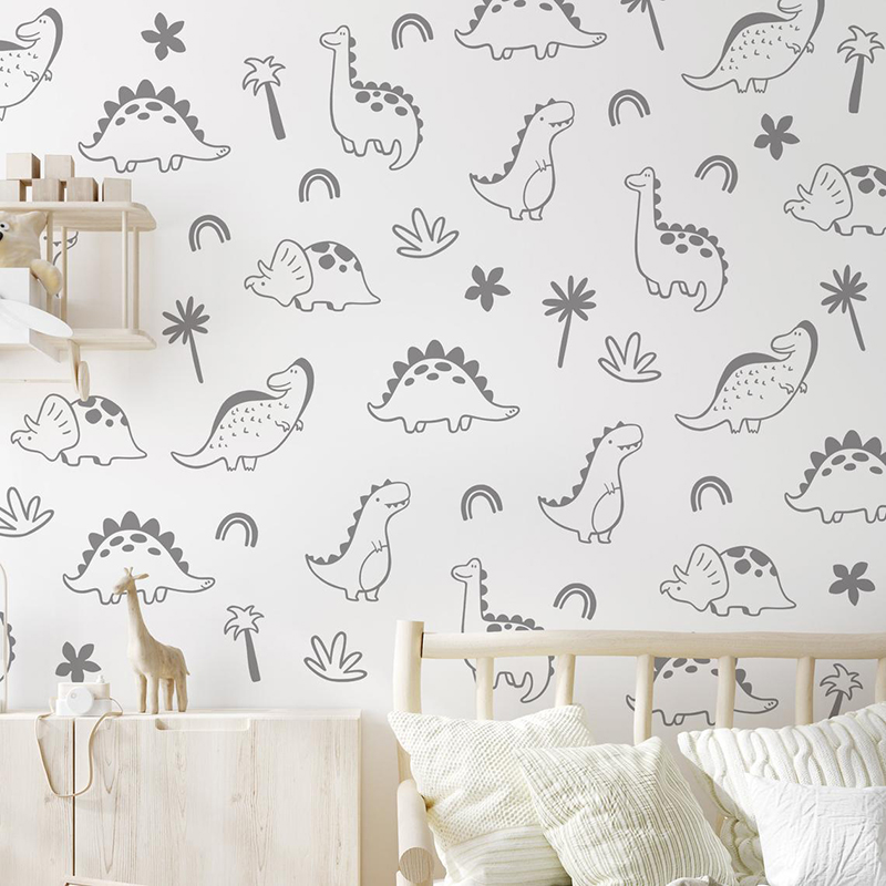 هندسية ديناصور شجرة قوس قزح ال - مراجعة Baby Nursery Jungle Animals وسعره
