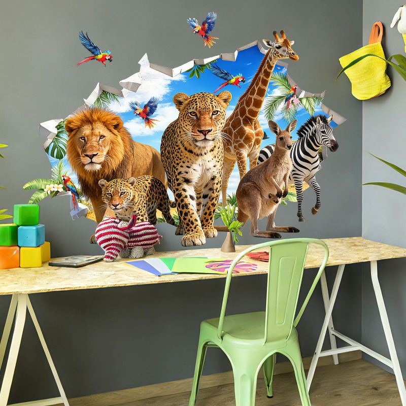 ملصقات جدارية كبيرة على شكل حي - مراجعة Baby Nursery Jungle Animals وسعره