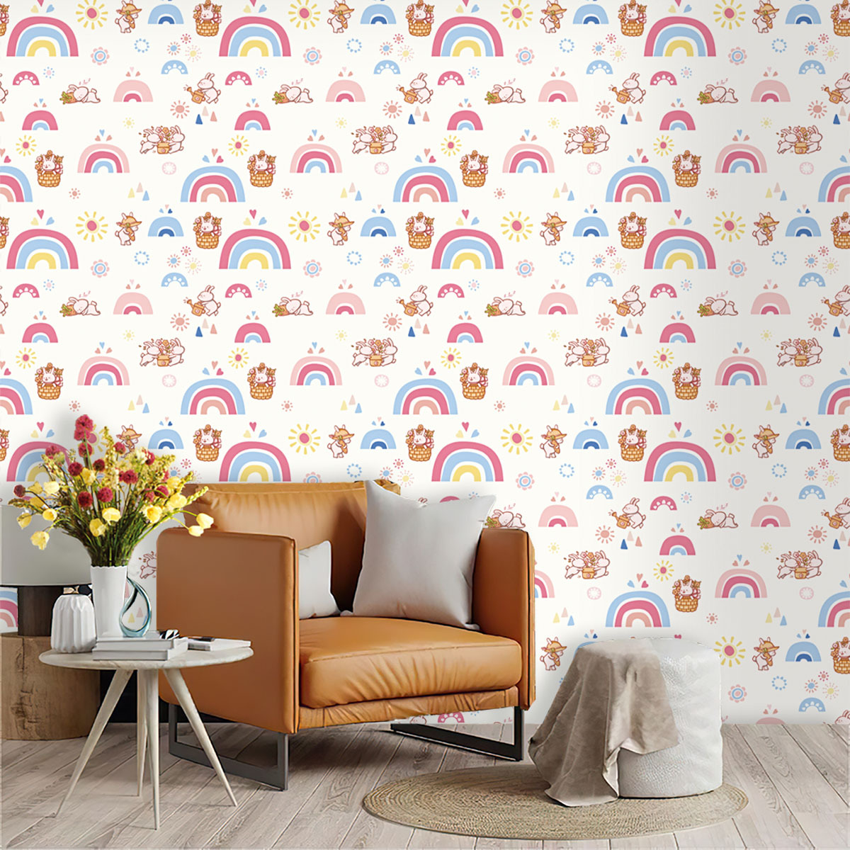 ورق جدران بوهو رينبو للأطفال ق - مراجعة Baby Nursery Wallpaper Girl وسعره