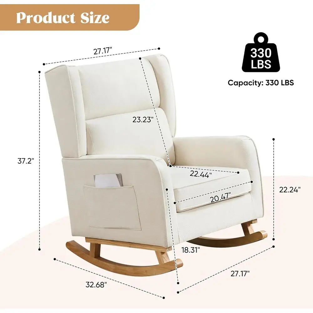كرسي هزاز خشبي صلب بظهر عالٍ ل - مراجعة Rocking Chair Nursery وسعره