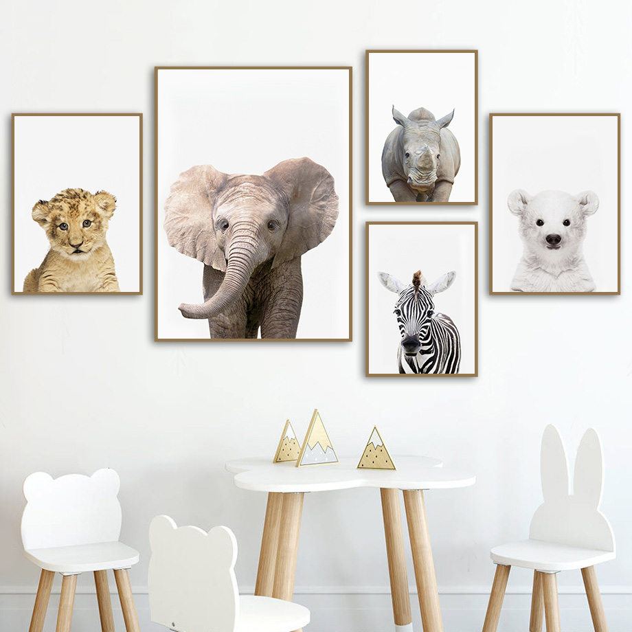 لوحة قماشية بدون إطار، طباعة ف - مراجعة Baby Nursery Jungle Animals وسعره