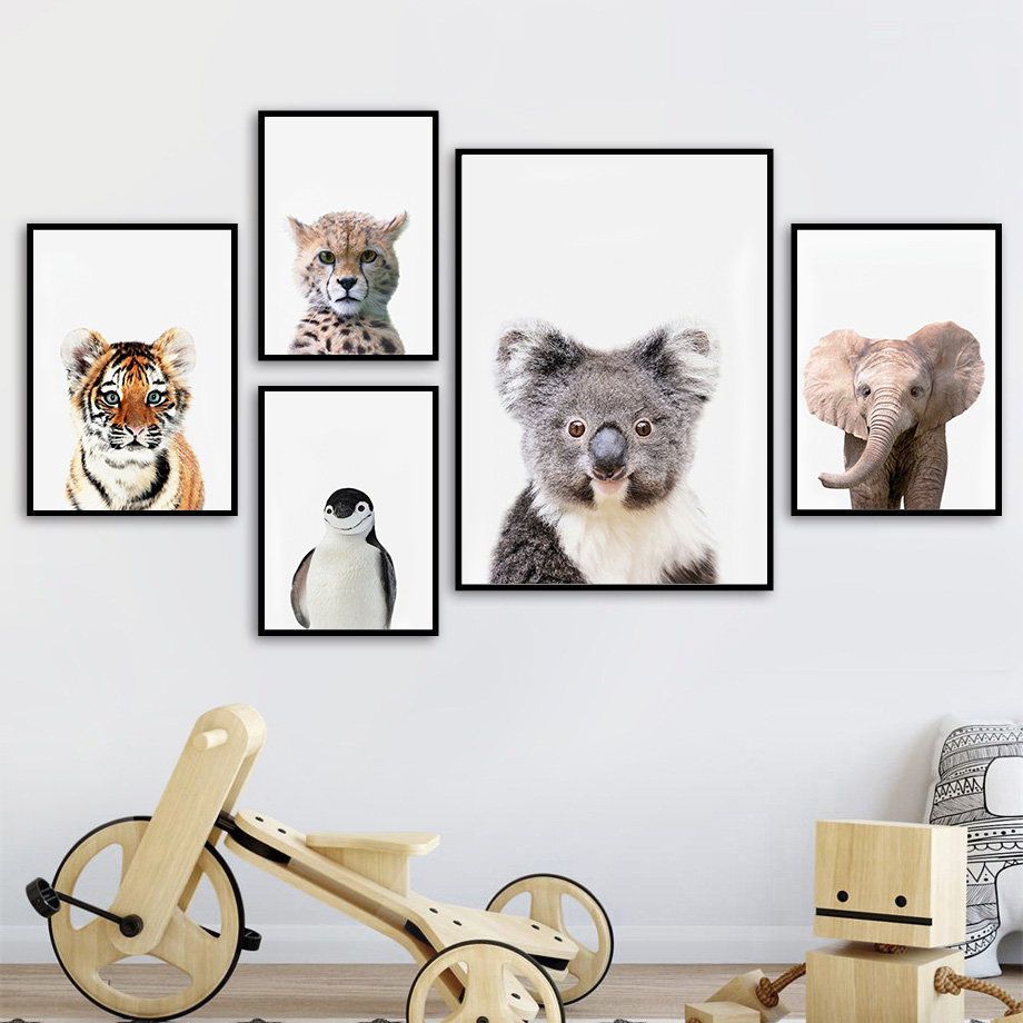 لوحة قماشية بدون إطار، طباعة ف - مراجعة Baby Nursery Jungle Animals وسعره