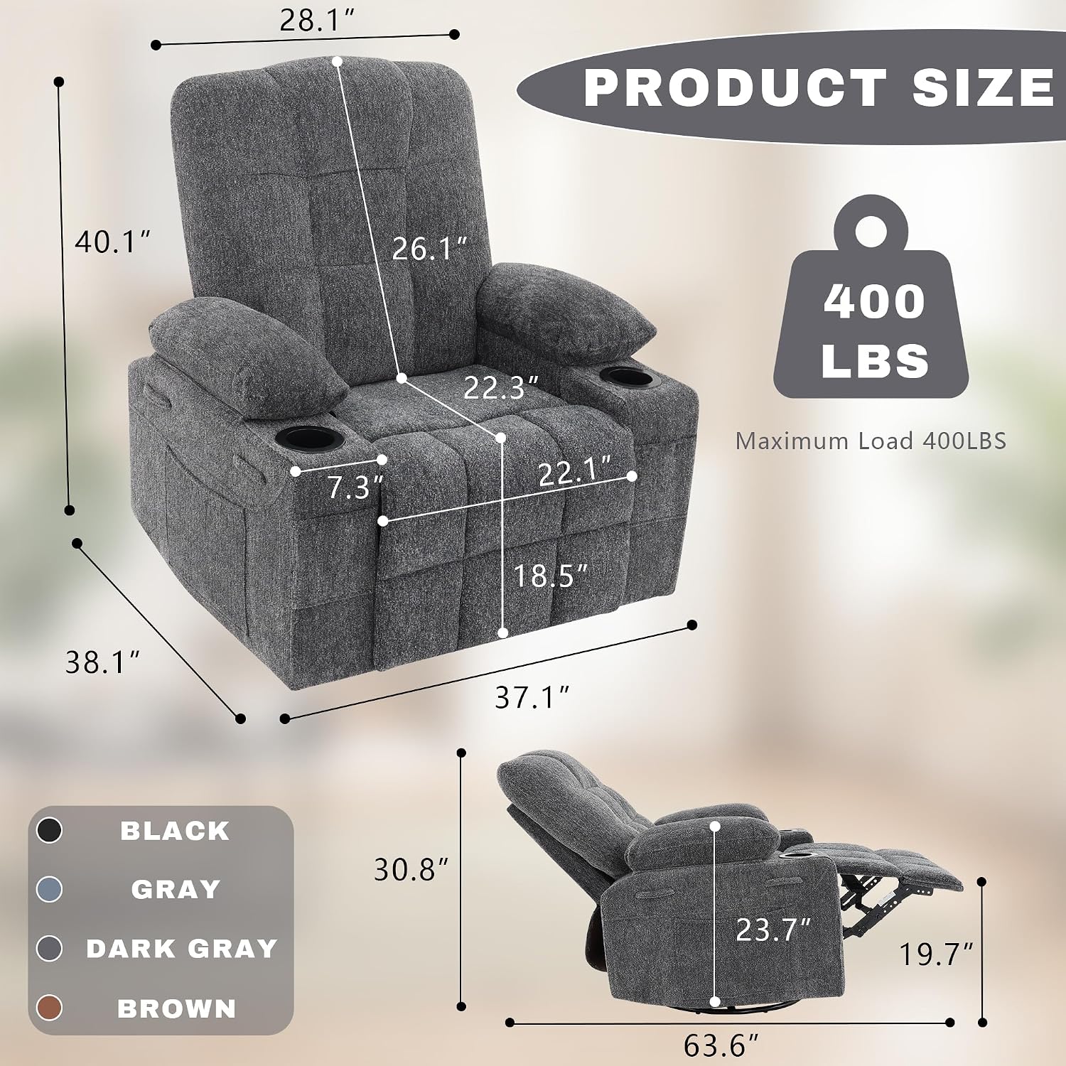 كرسي هزاز دوار قابل للإمالة، أ - مراجعة Rocking Chair Nursery وسعره