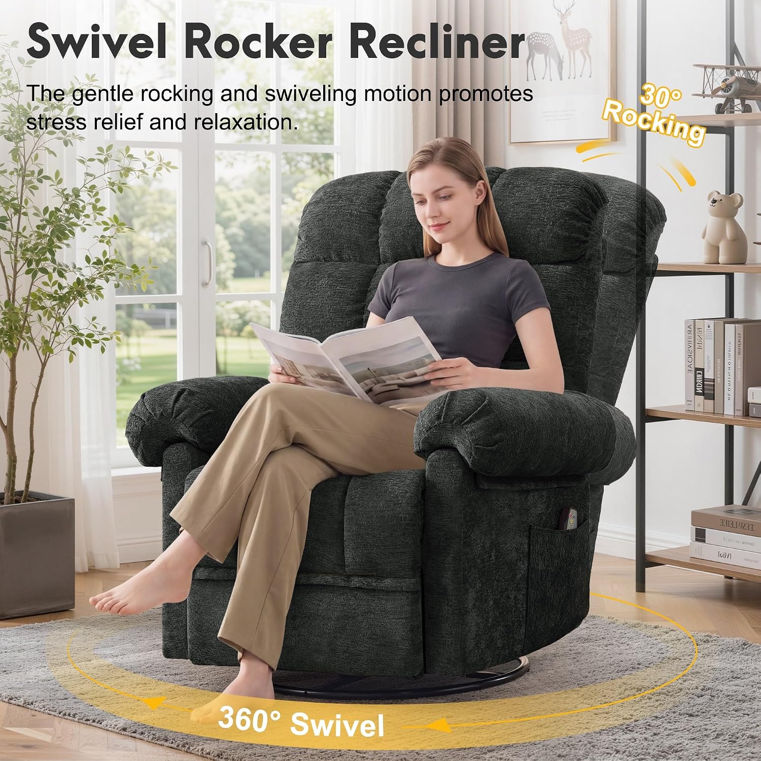 360 °   كرسي هزاز دوار قابل لل - مراجعة Rocking Chair Nursery وسعره