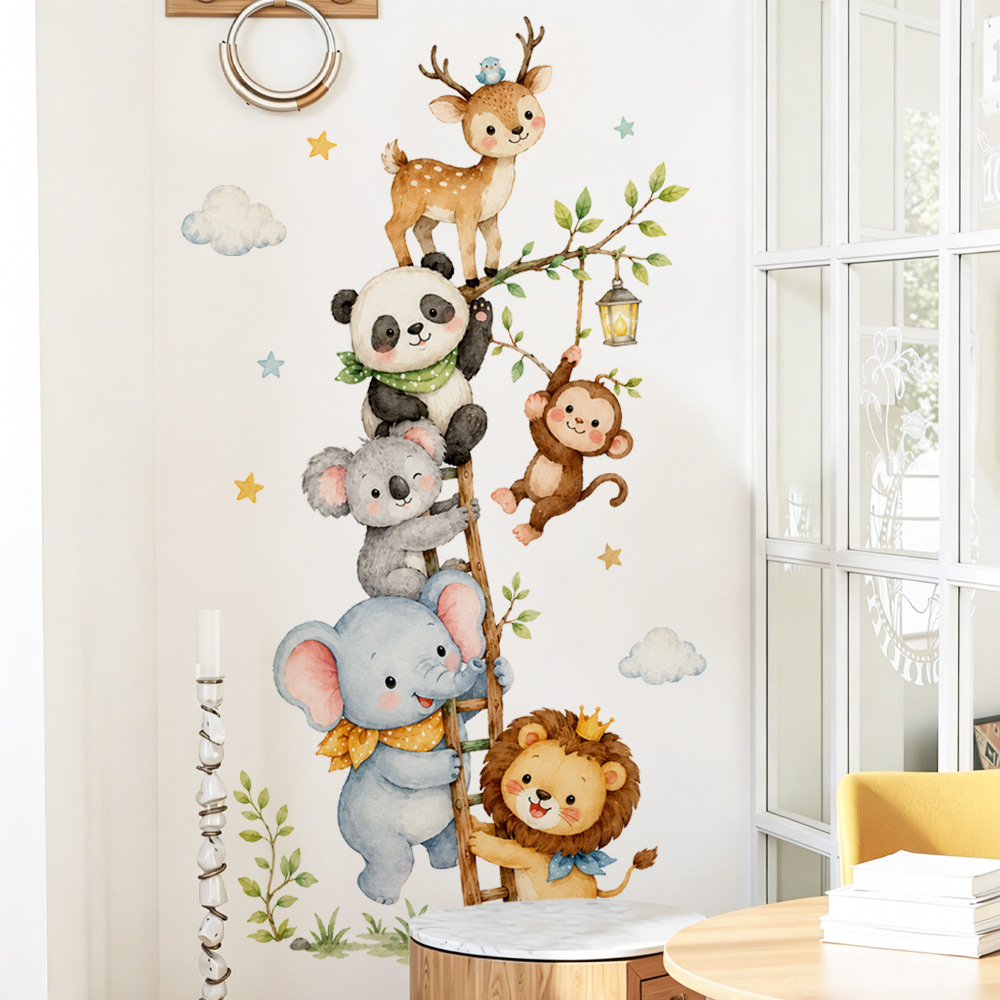 ملصقات حائط لحيوانات الغابة ال - مراجعة Baby Nursery Wallpaper Girl وسعره