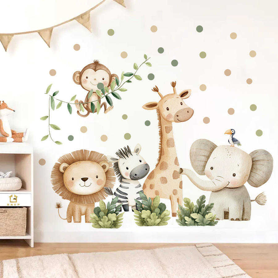 ملصقات حائط لحيوانات الغابة ال - مراجعة Baby Nursery Wallpaper Girl وسعره