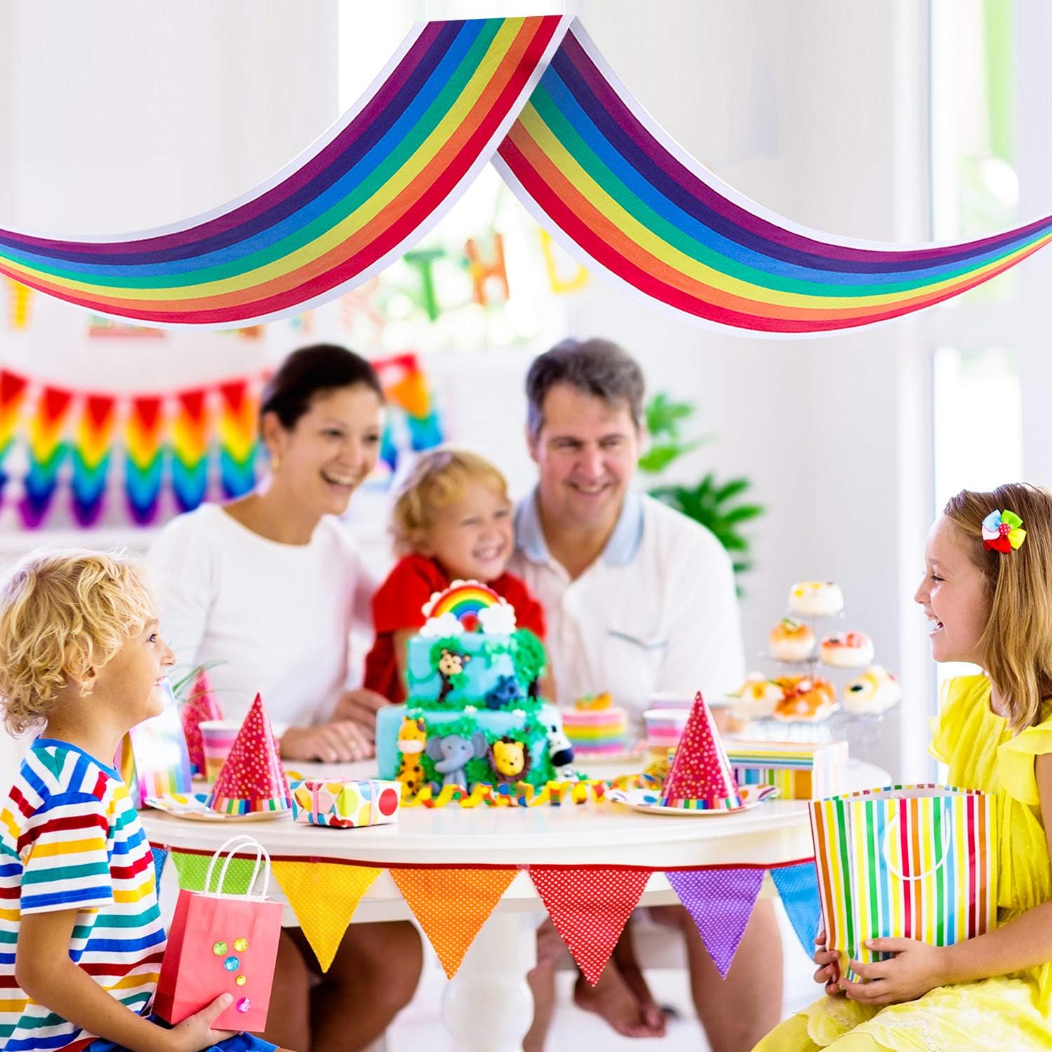 زينة سقف قوس قزح بطول 11.8 قدم - مراجعة Baby Nursery Bunting وسعره