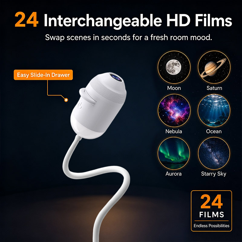 جهاز عرض ضوئي ديناميكي لسماء ا - مراجعة Night Light Projector Stars وسعره