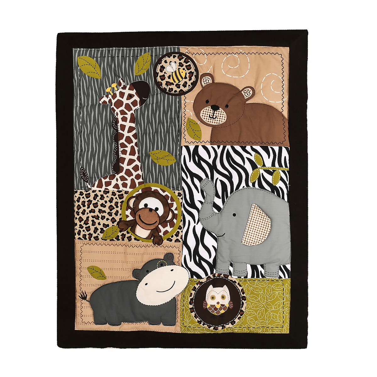 3 قطعة المطرزة الوليد الطفل ال - مراجعة Baby Nursery Jungle Animals وسعره
